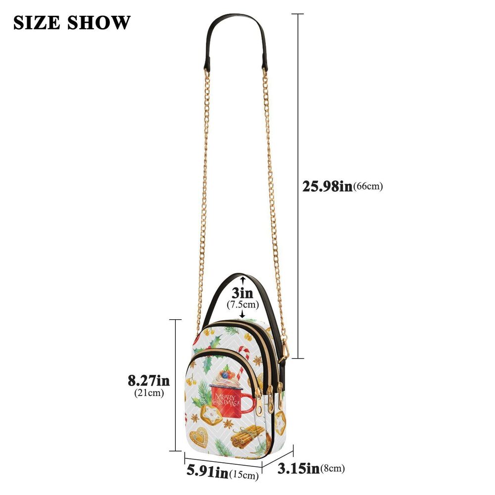2624 Christmas Cell Phone Purse Winter Festive Gingerbread Crossbody View 4